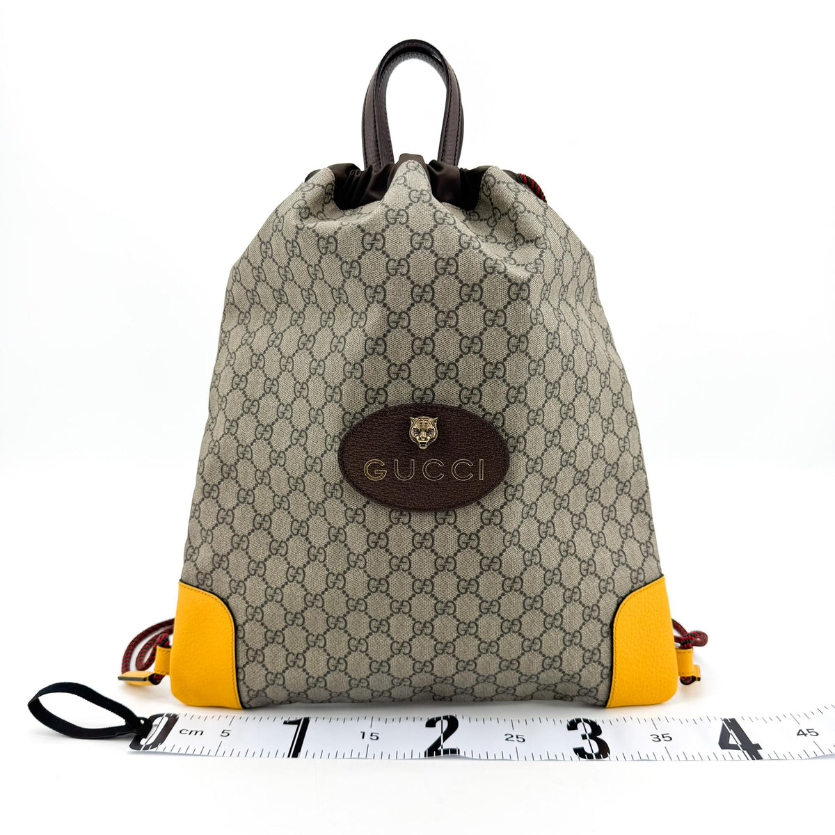 Gucci Neo Vintage Drawstring GG Coated Canvas, Beige, Canvas, Backpack