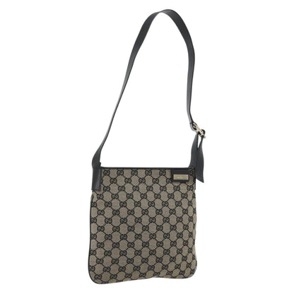 Gucci Web Strap Zip Messenger GG Canvas, Beige, Canvas, Handbag