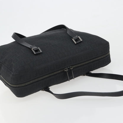 Fendi Shoulder Zucchino Canvas, Black, Canvas, Shoulder Bag