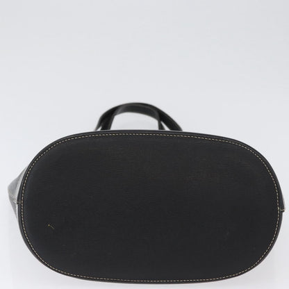 Burberry Vintage Vintage Check Coated Canvas, Black, Leather, Tote Bag