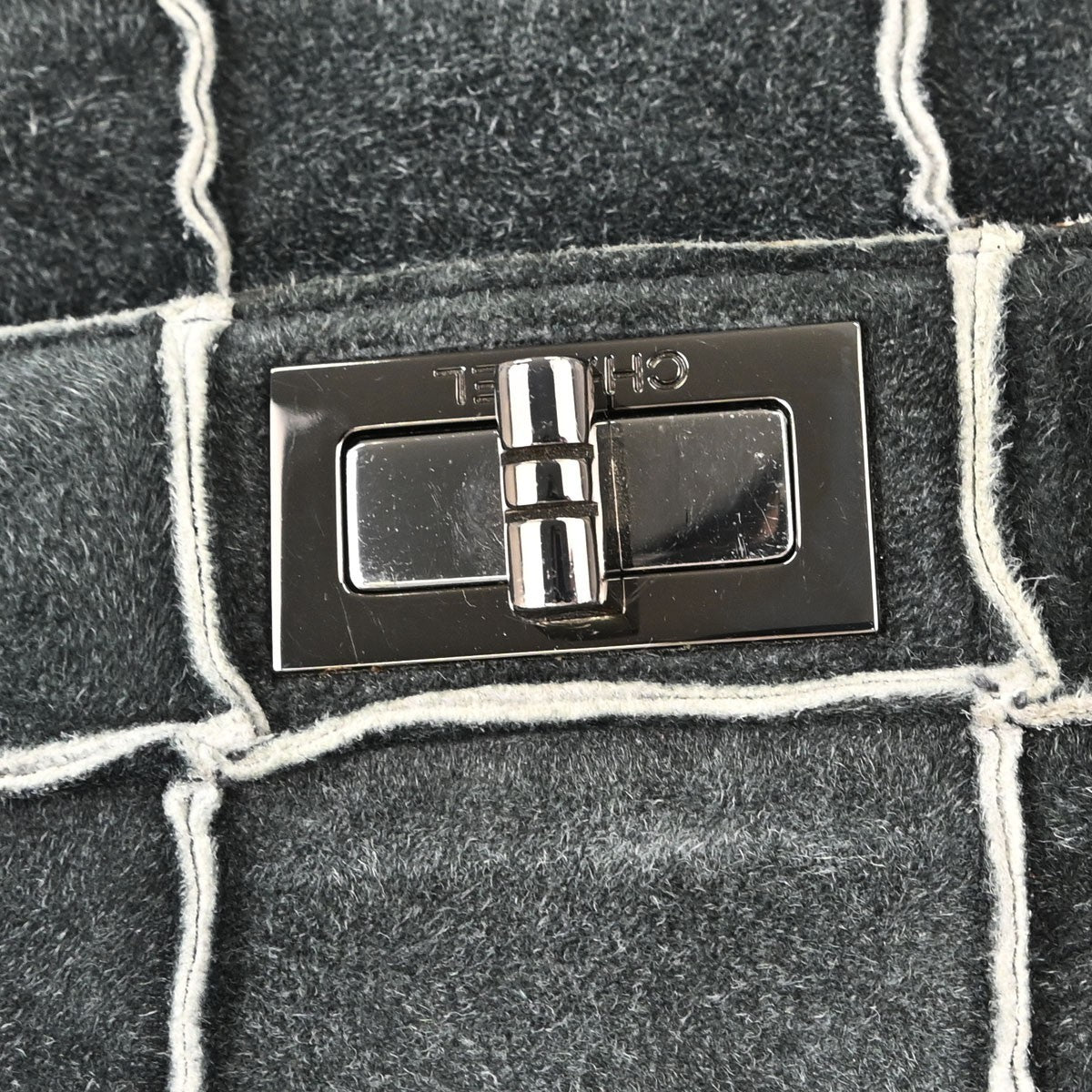 Chanel Accordion Reissue Flap Patchwork Suede, Gray, Suede, Handbag