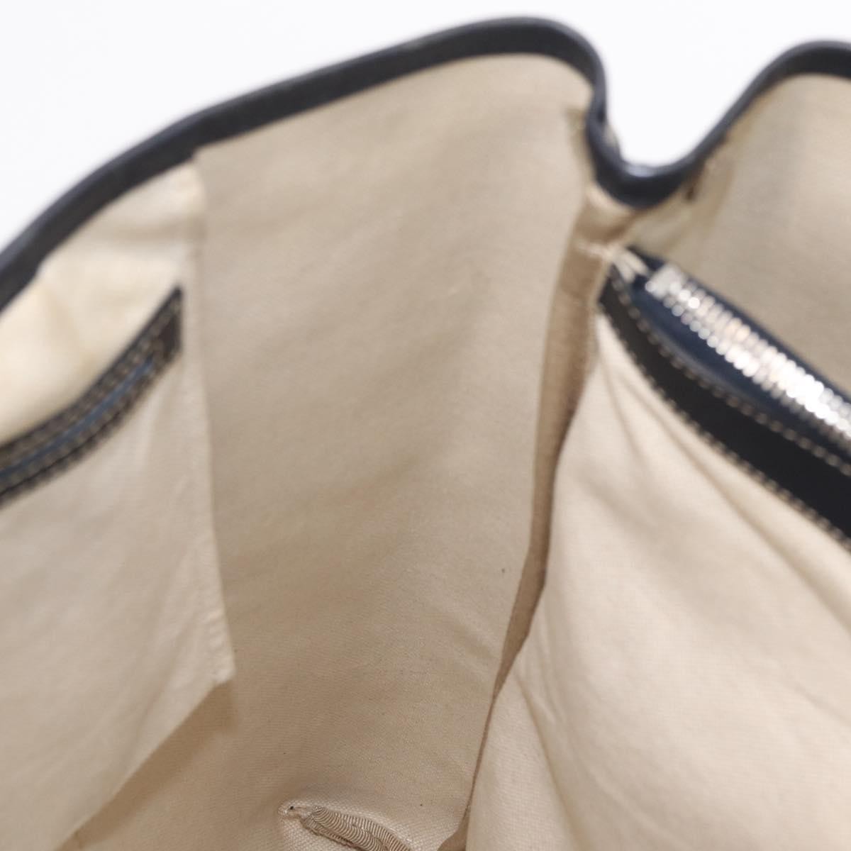 Gucci Open Tote GG Canvas and Leather, Navy, Canvas, Handbag
