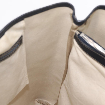 Gucci Open Tote GG Canvas and Leather, Navy, Canvas, Handbag
