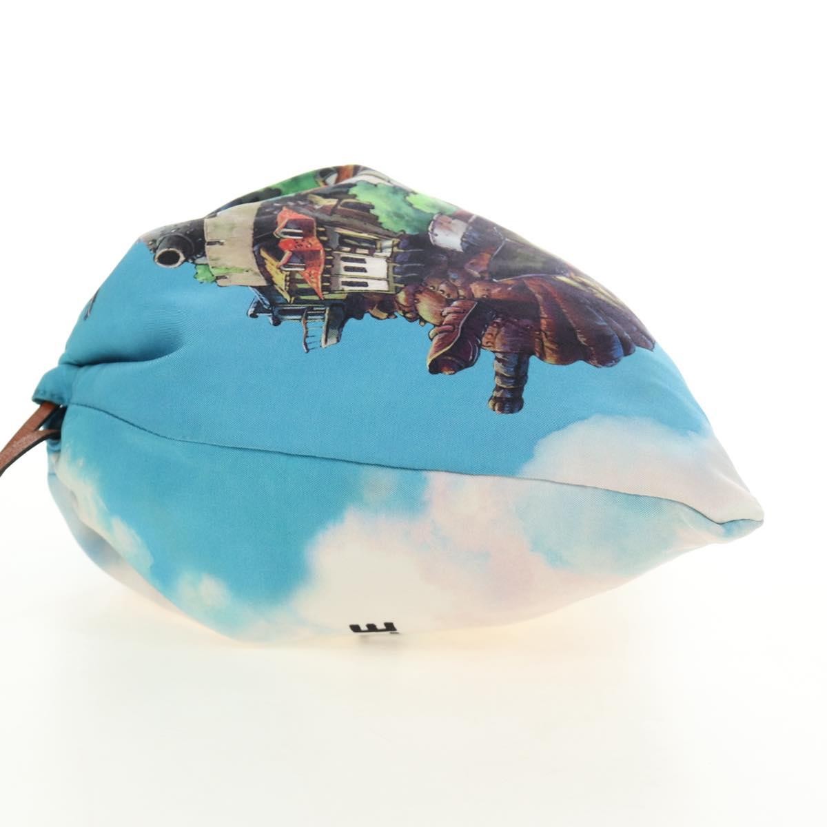 Loewe Paula Drawstring Printed Canvas, Blue, Canvas, Clutch