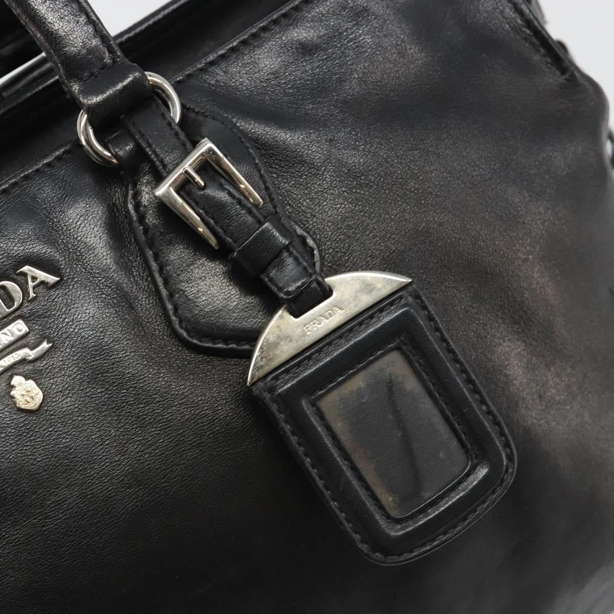 Prada Vitello Daino Convertible Tote Vitello Daino, Black, Leather, Handbag