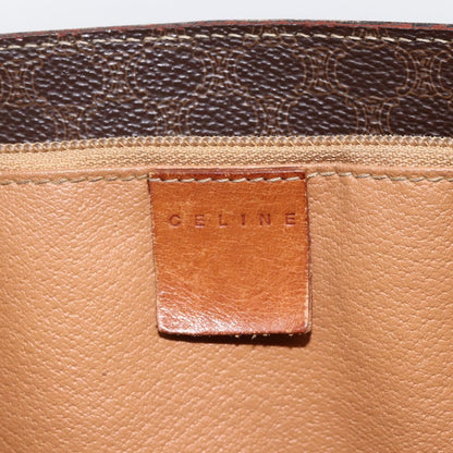 Celine Vintage Macadam Shopper Coated Canvas, Brown, Canvas, Tote Bag