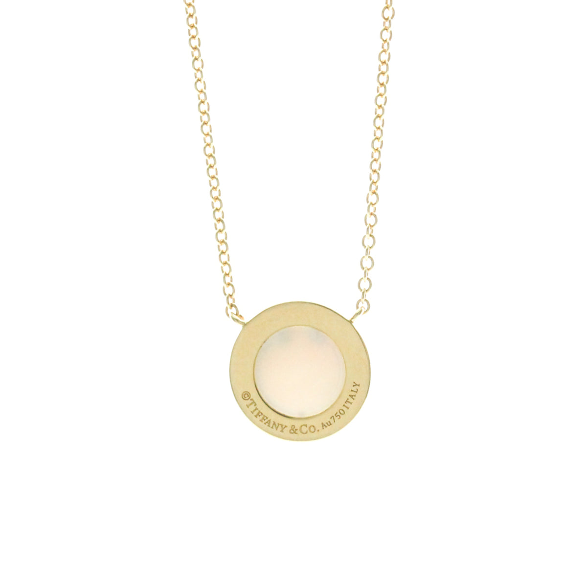 Tiffany & Co. T Circle Pendant 18K Yellow Gold with Diamond, Yellow, Yellow Gold, Necklace