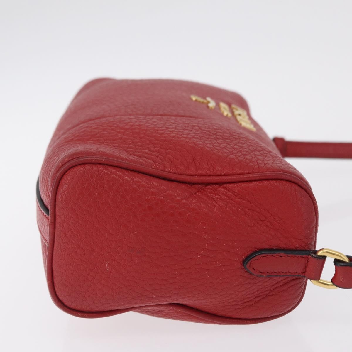 Prada Barrel Vitello Phenix, Red, Leather, Crossbody Bag