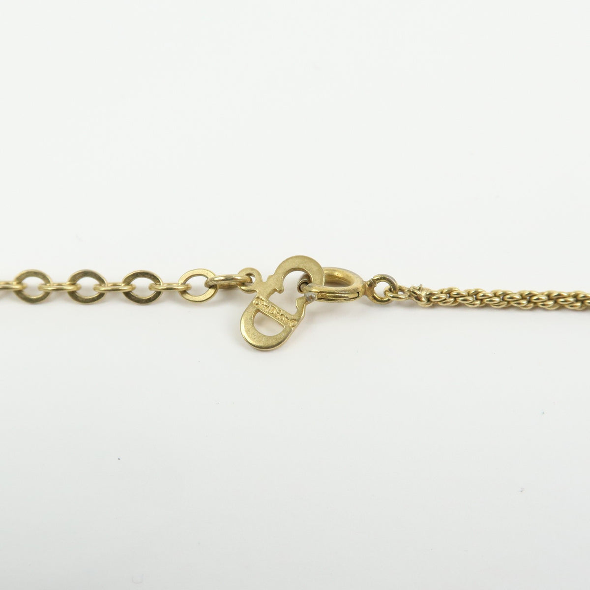 Christian Dior Vintage CD Pendant Metal with Crystals, Gold, Gold Plated, Necklace