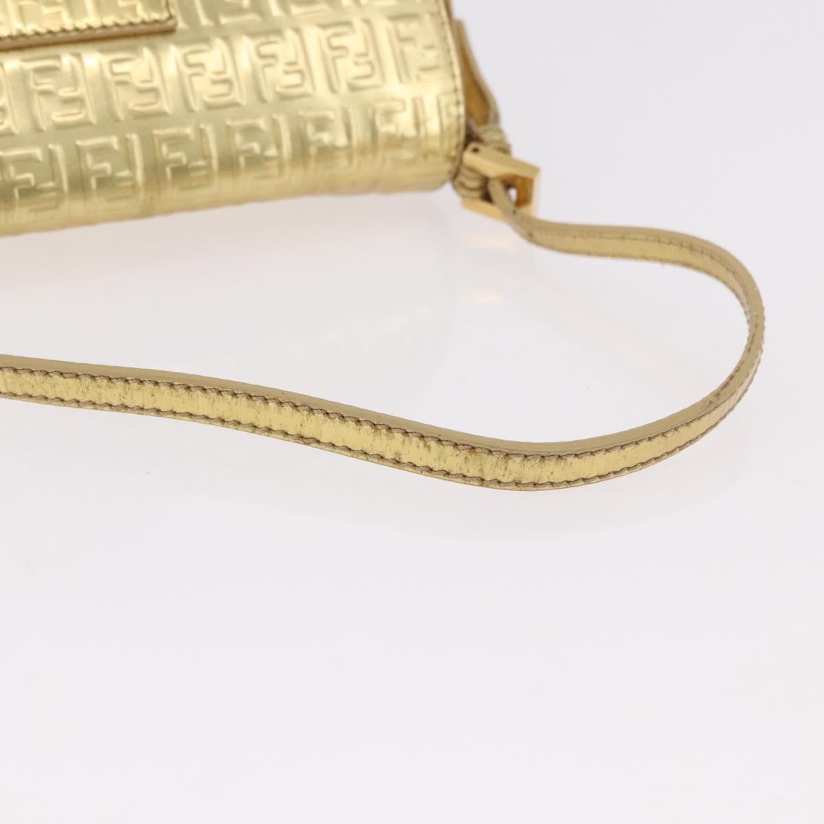 Fendi Mamma Baguette Zucchino canvas, Gold, Canvas, Shoulder Bag
