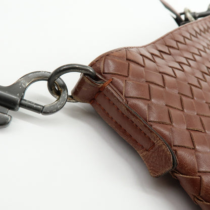 Bottega Veneta Flat Messenger Intrecciato Nappa, Brown, Leather, Handbag