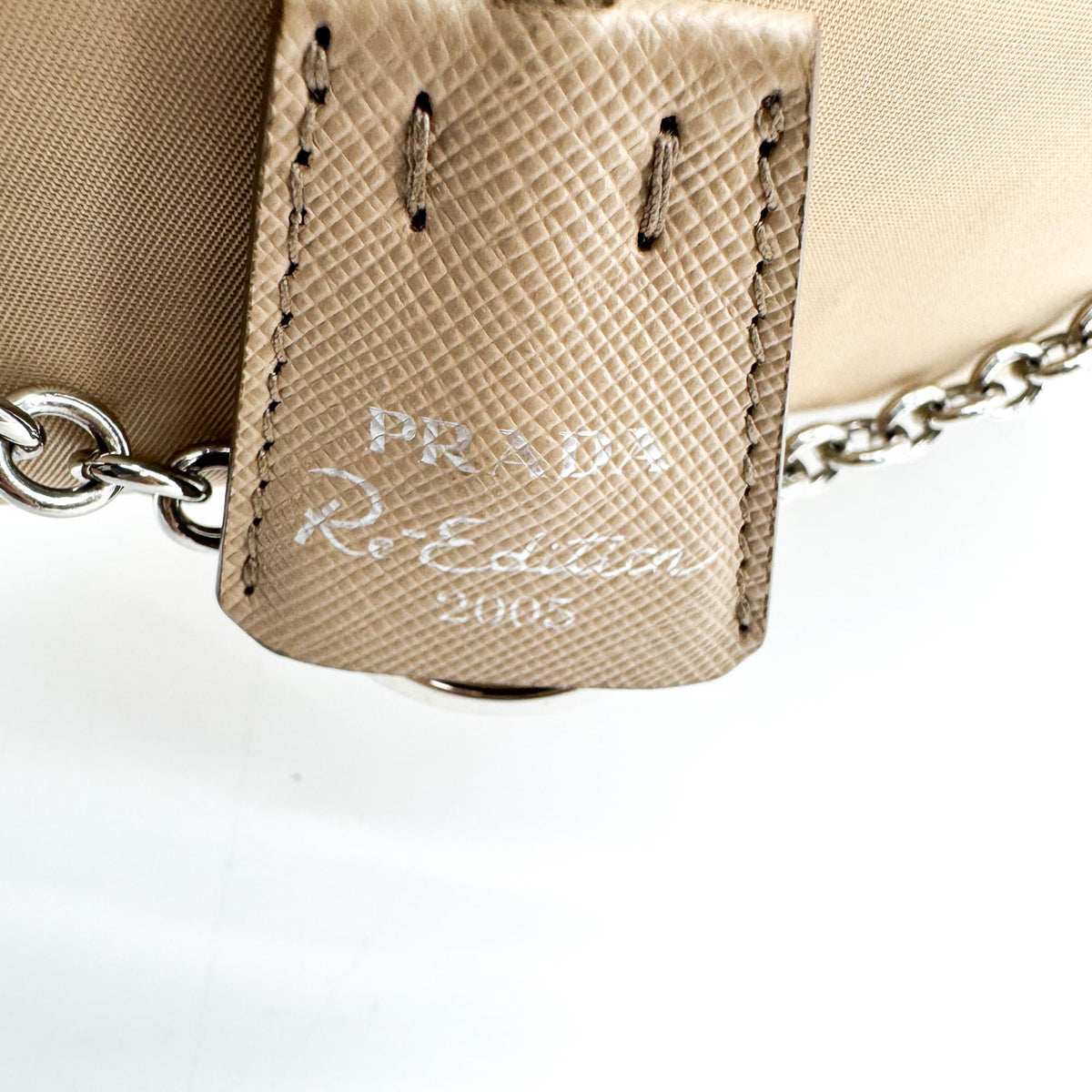 Prada Re-Edition 2005 Tessuto, Beige, Nylon, Shoulder Bag