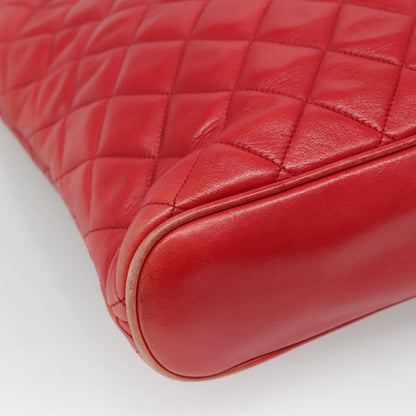 Chanel Chanel vintage cc chain leather, RED, LEATHER, Shoulder bag