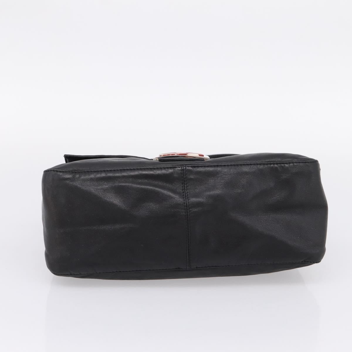Fendi Mamma Baguette Zucca Jacquard Velvet, Black, Leather, Shoulder Bag