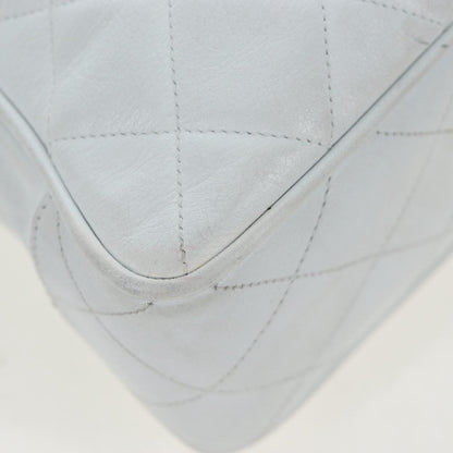 Chanel Shoulder Quilted Leather, White, Leather, Shoulder Bag