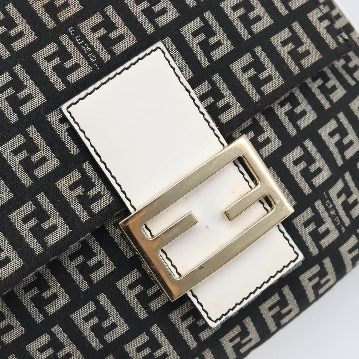 Fendi Vintage Flap Zucchino Canvas, Black, Canvas, Crossbody Bag
