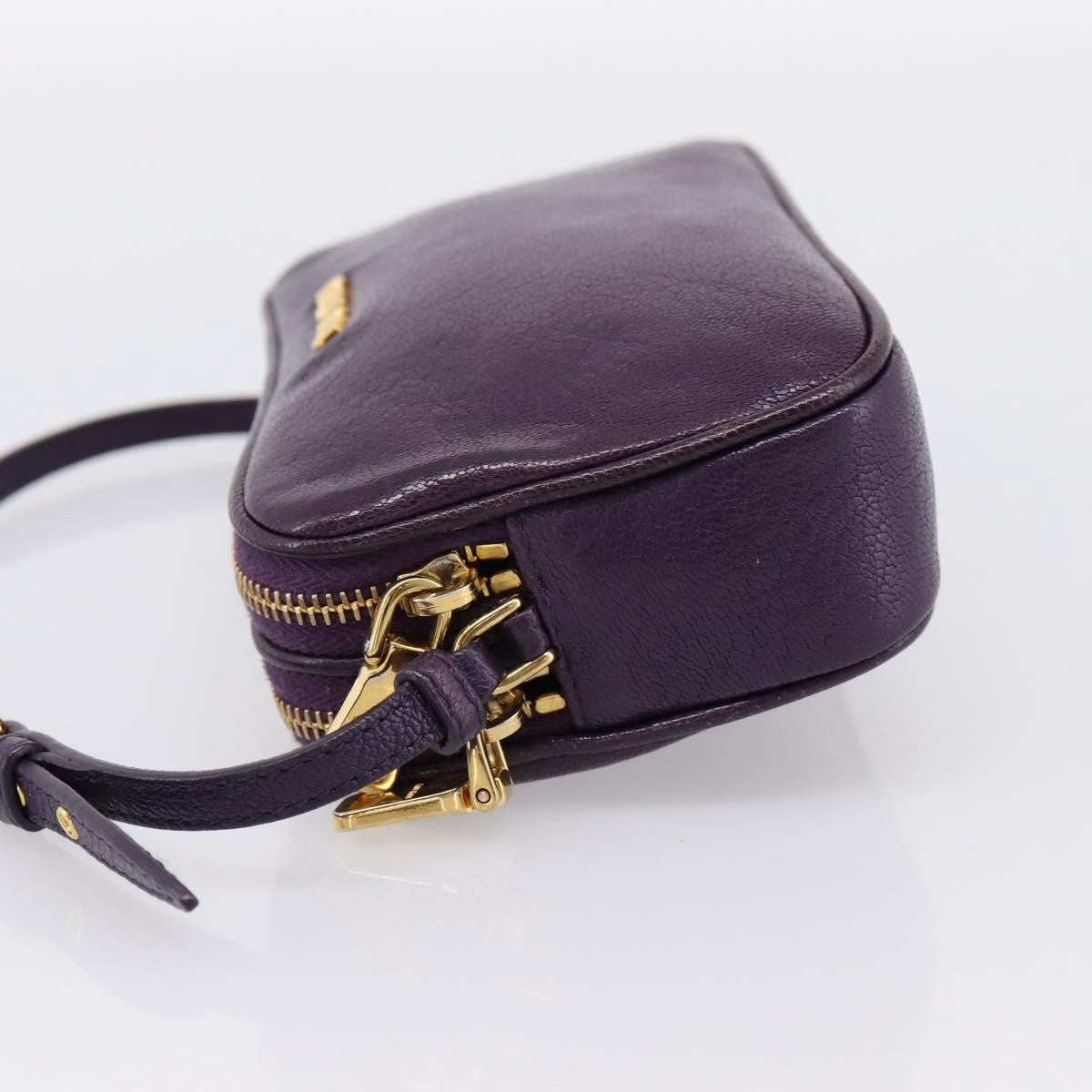 Miu Miu Double Zip Pochette Printed Leather, Purple, Leather, Clutch