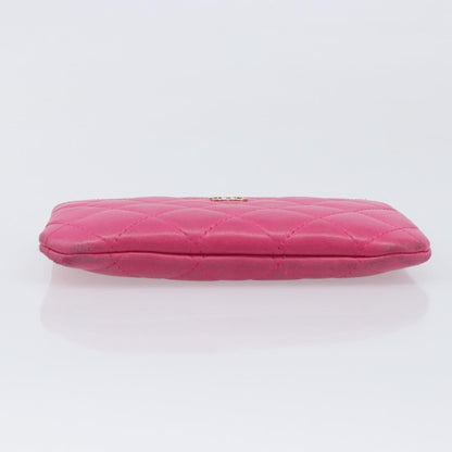 Chanel CC Zip Coin Purse Quilted Lambskin, Pink, Leather, Wallet