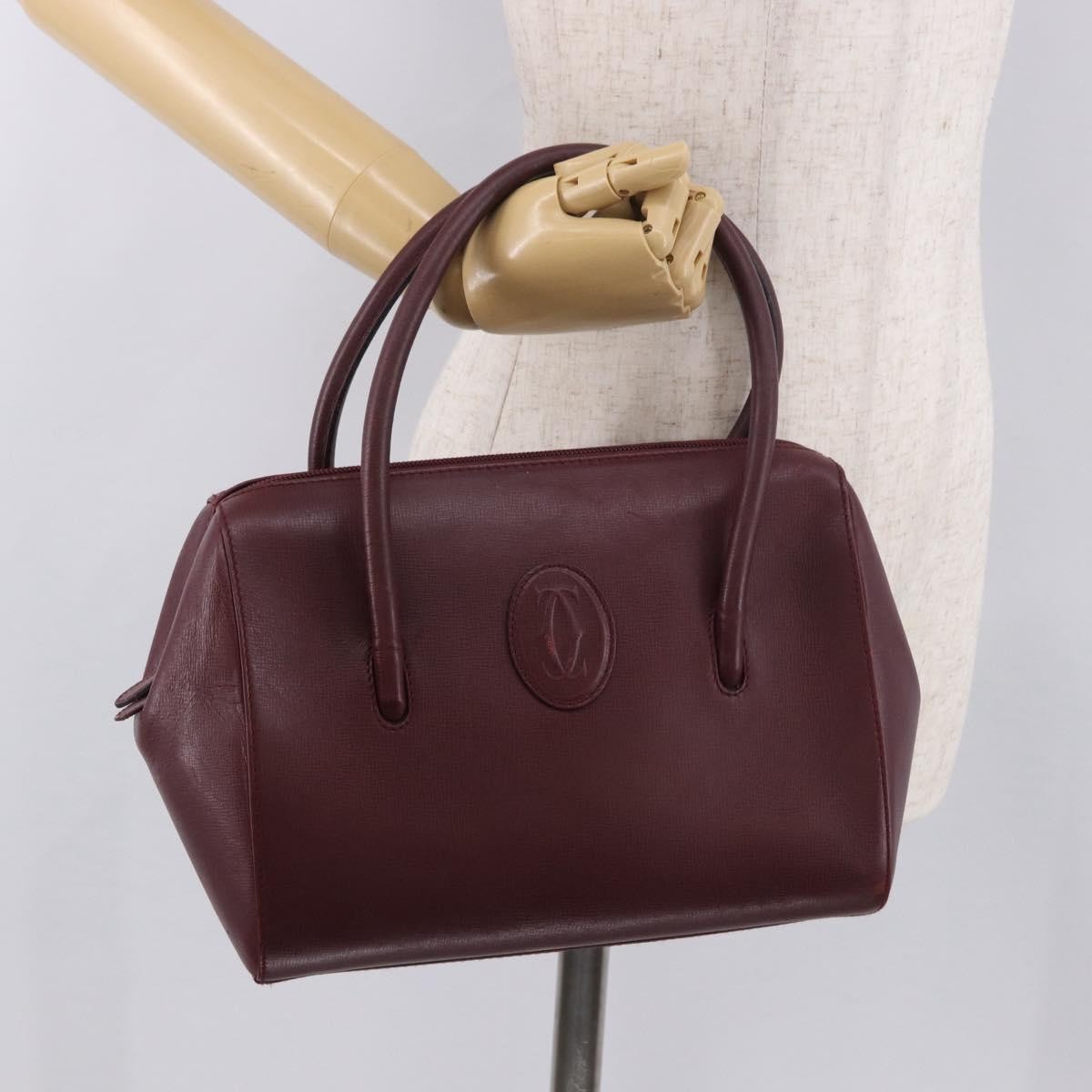 Cartier Must Line Leather, Burgundy, Leather, Handbag