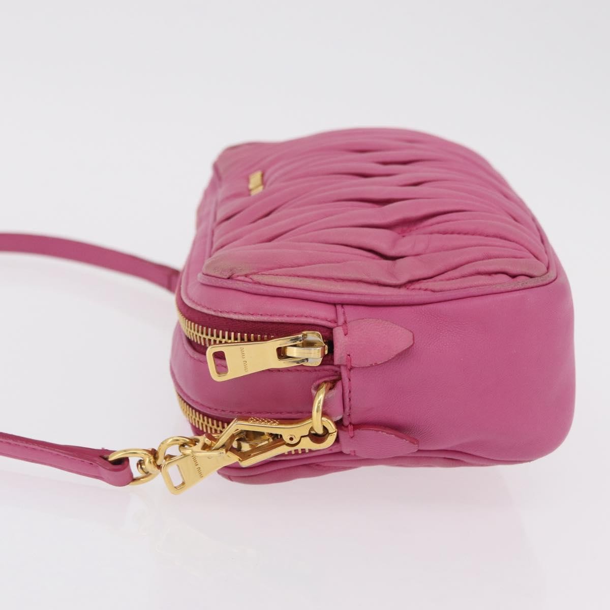 Miu Miu Tech Matelasse Leather, Pink, Leather, Crossbody Bag