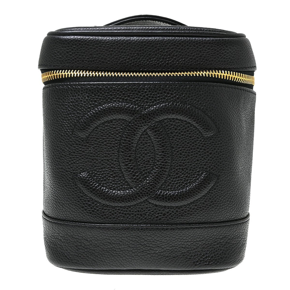 Chanel Vintage Timeless Cosmetic Case Caviar, Black, Leather, Handbag
