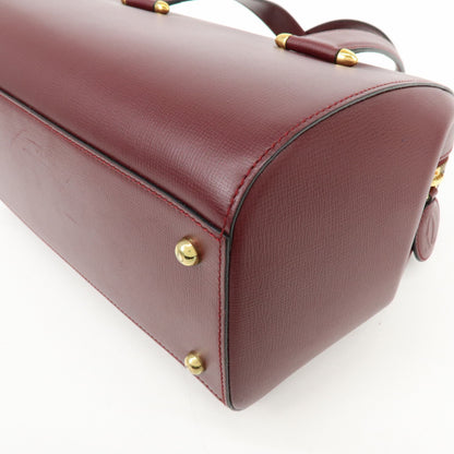 Cartier Must de Cartier Boston Leather, Burgundy, Leather, Travel Bag