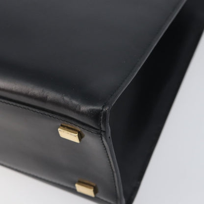Celine Top Handle Leather, Black, Leather, Handbag