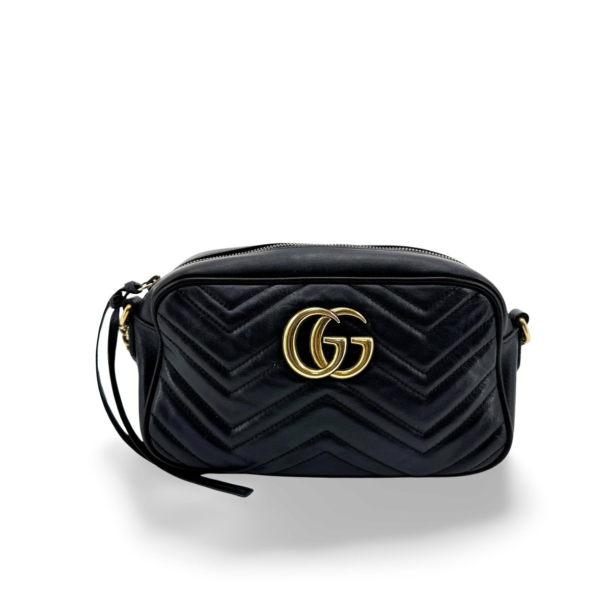 Gucci GG Marmont Matelasse Leather, Black, Leather, Shoulder Bag
