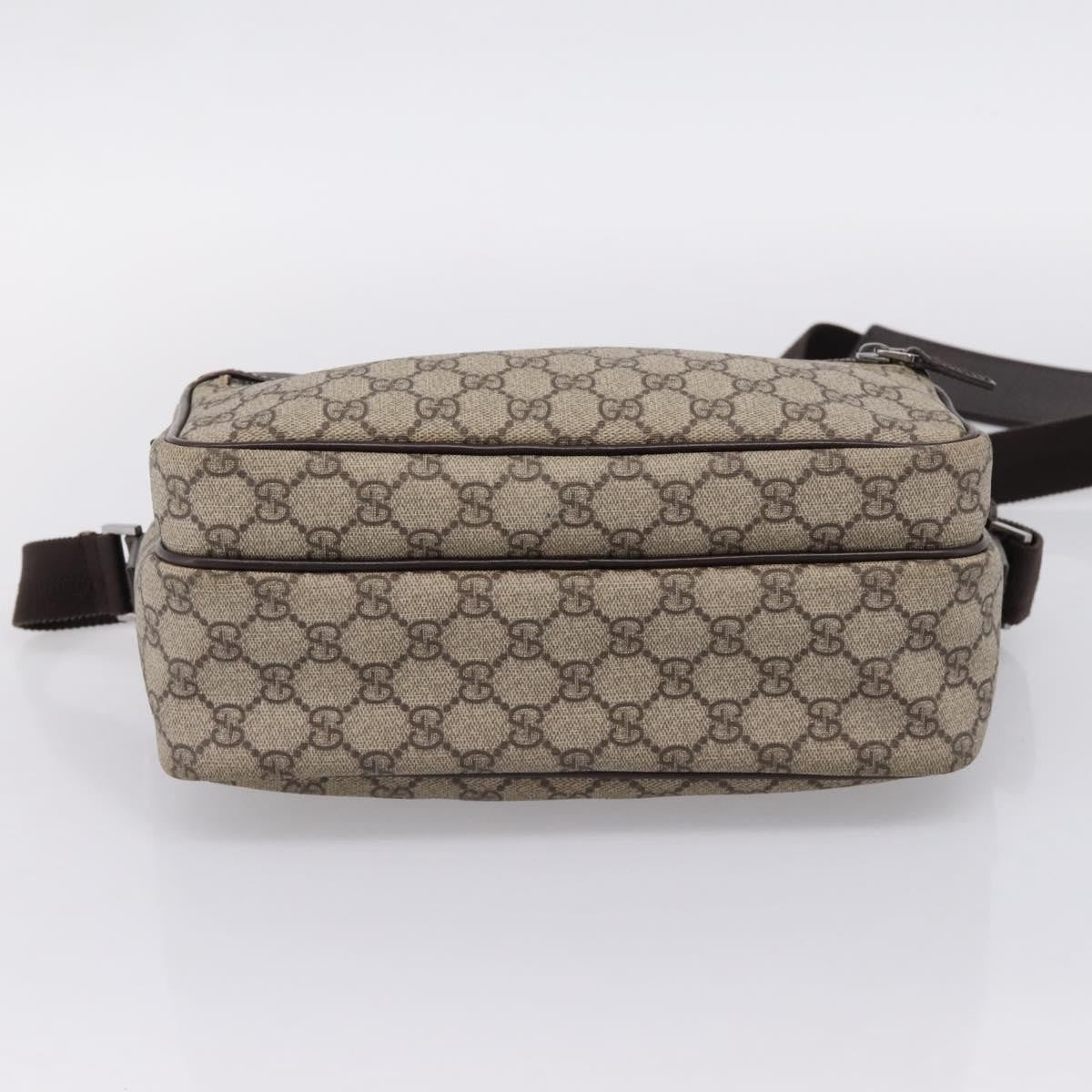 Gucci Front Zip Pocket Messenger GG Coated Canvas, Beige, Canvas, Shoulder Bag