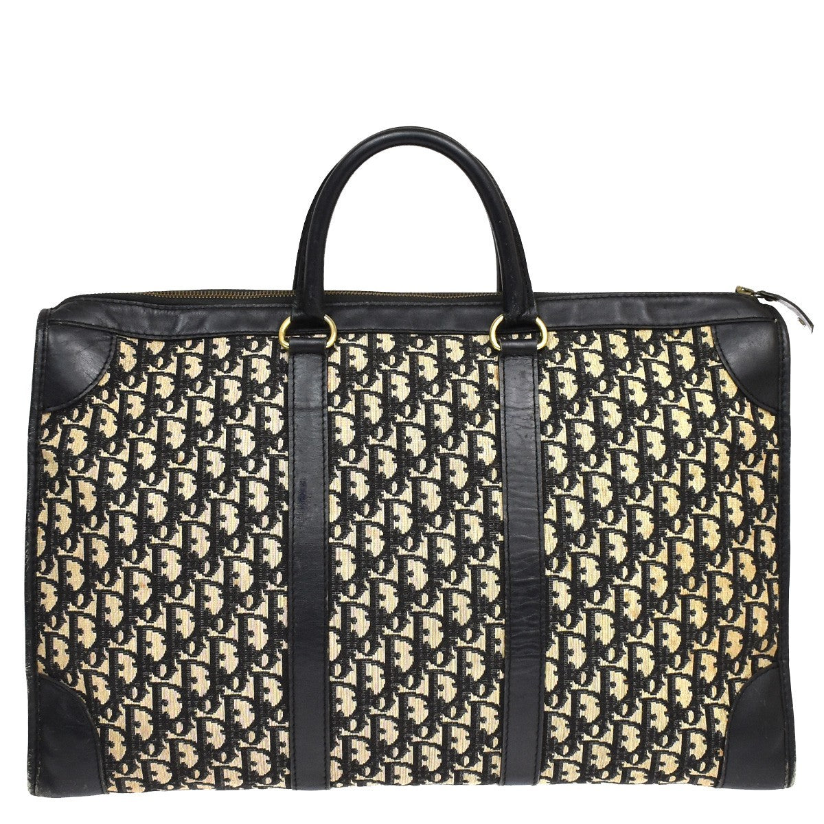 Christian Dior Vintage Trotter Boston Diorissimo Canvas, Navy, Canvas, Handbag