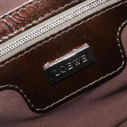 Loewe Amazona Patent, Brown, Patent Leather, Handbag
