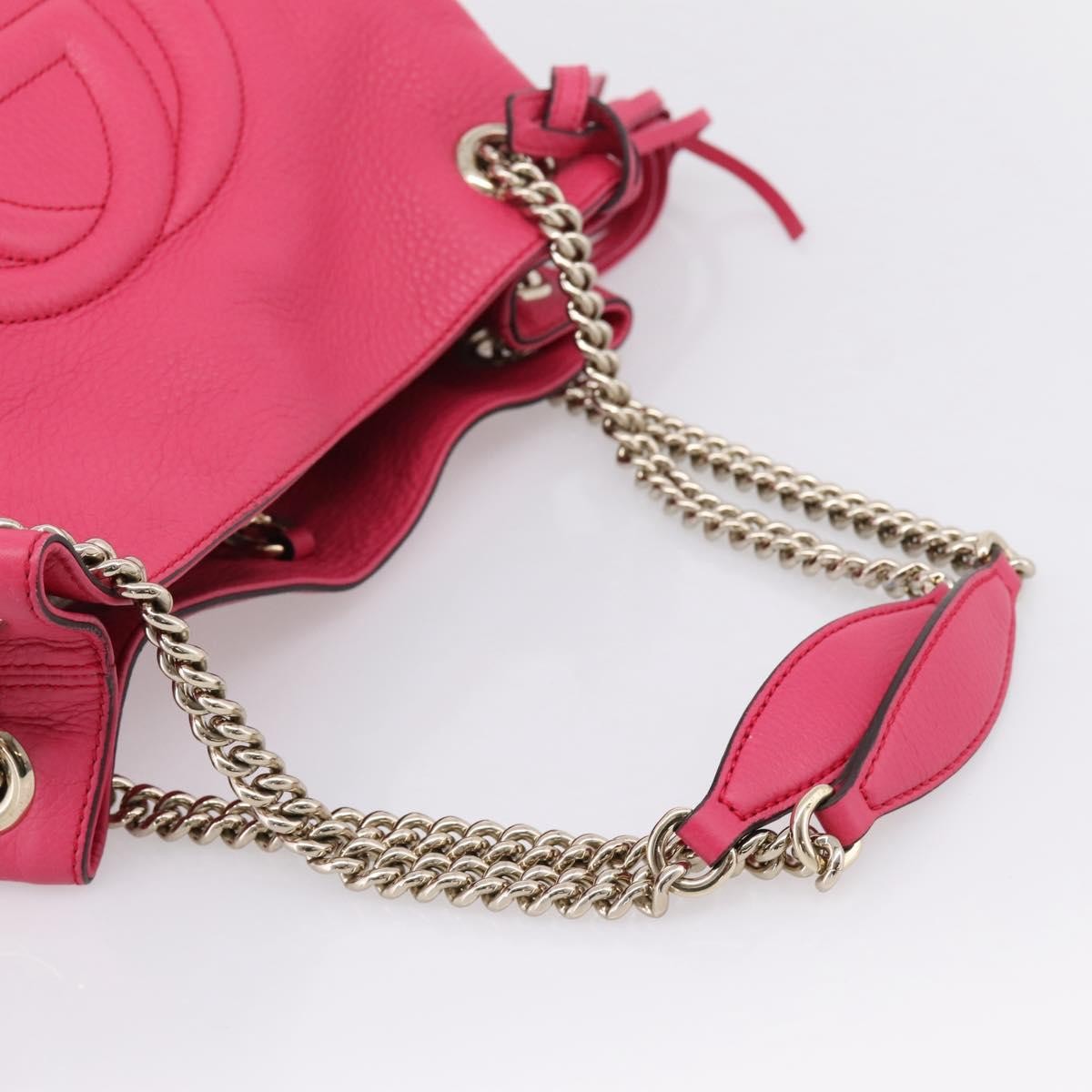 Gucci Soho Chain Strap Leather, Pink, Leather, Shoulder Bag