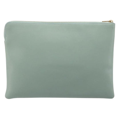 Celine Solo Leather, Green, Leather, Clutch