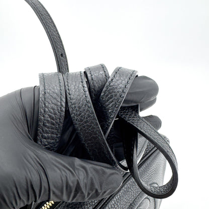 Gucci Soho Disco Leather, Black, Calfskin, Crossbody Bag