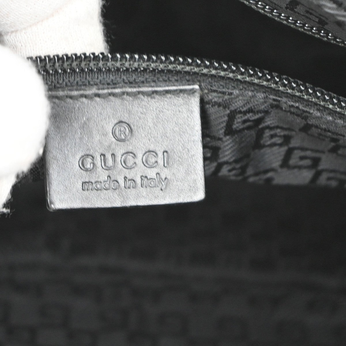 Gucci Vintage Hobo Canvas, Black, Canvas, Shoulder Bag