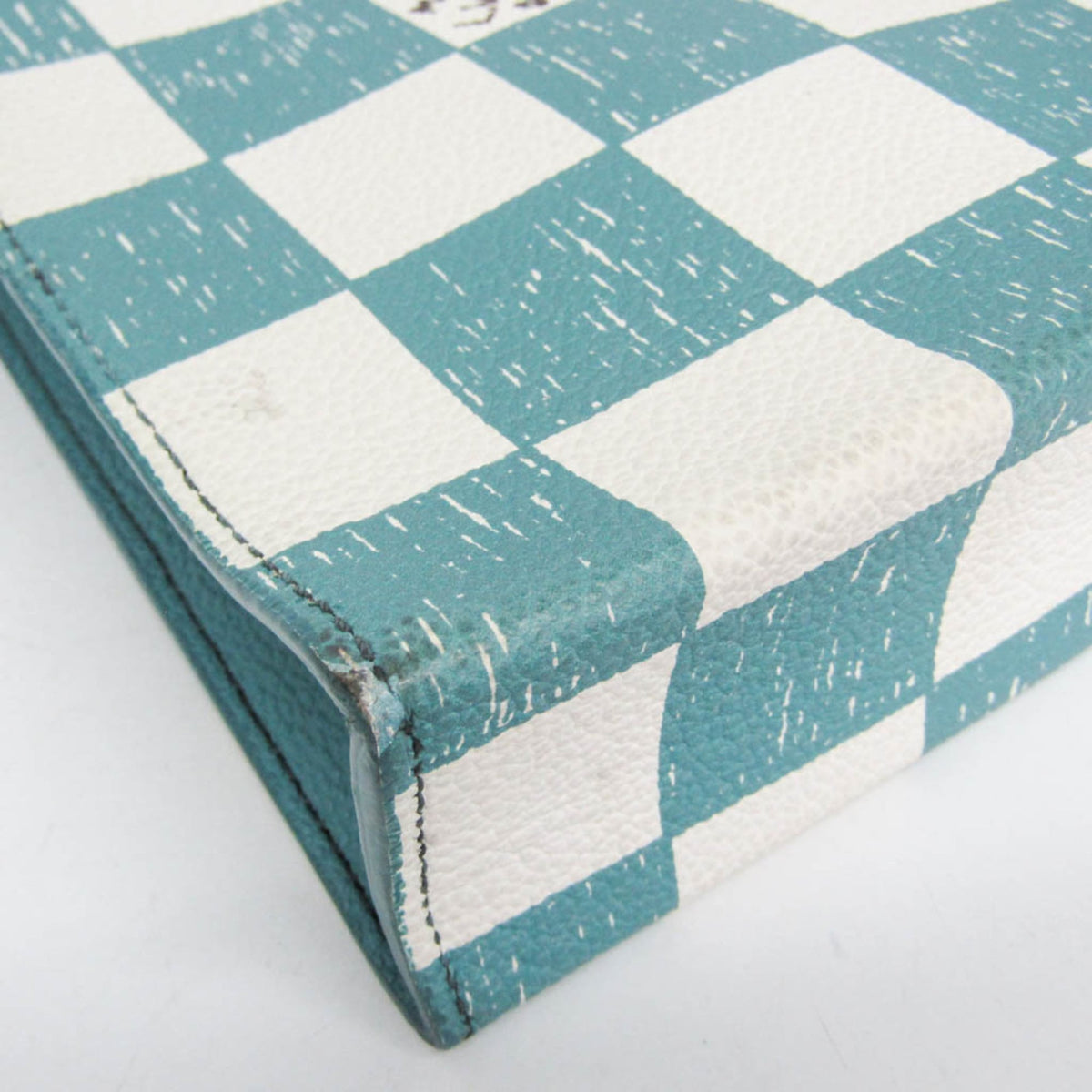 Louis Vuitton Sac Plat Limited Edition Marque Deposee Damier Giant, Turquoise, Canvas, Handbag