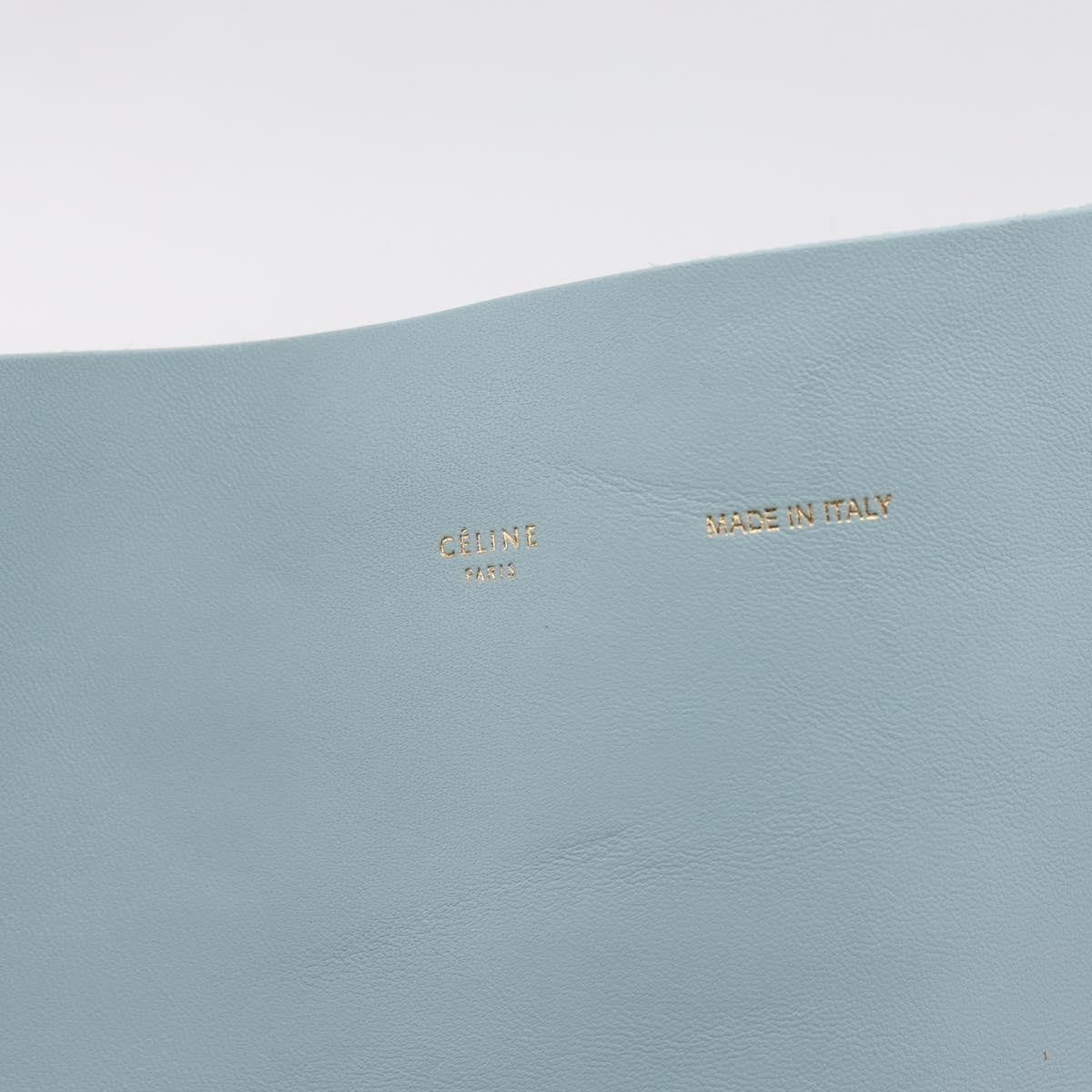 Celine Horizontal Bi-Cabas Leather, Blue, Leather, Tote Bag