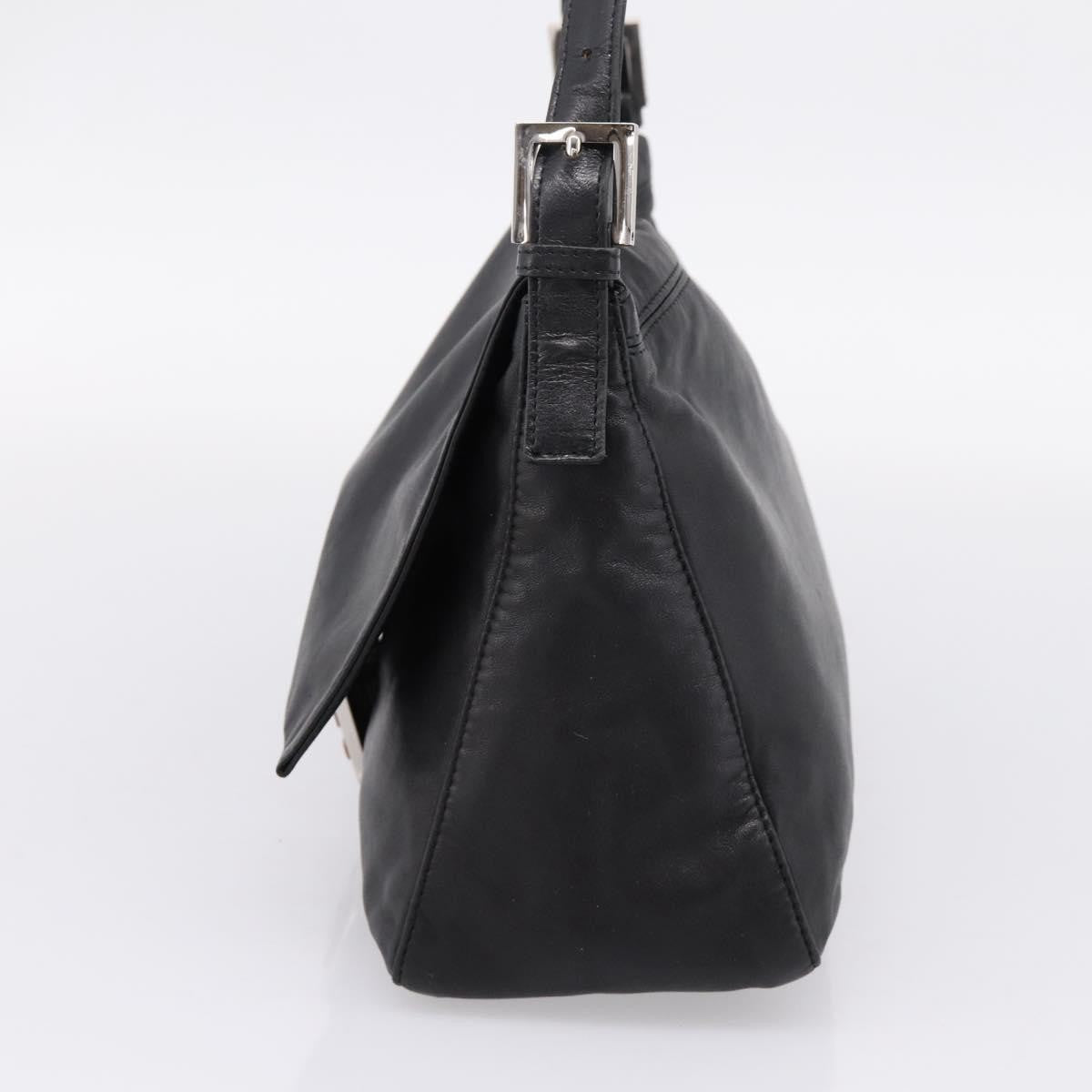 Fendi Mamma Baguette Zucca Jacquard Velvet, Black, Leather, Shoulder Bag