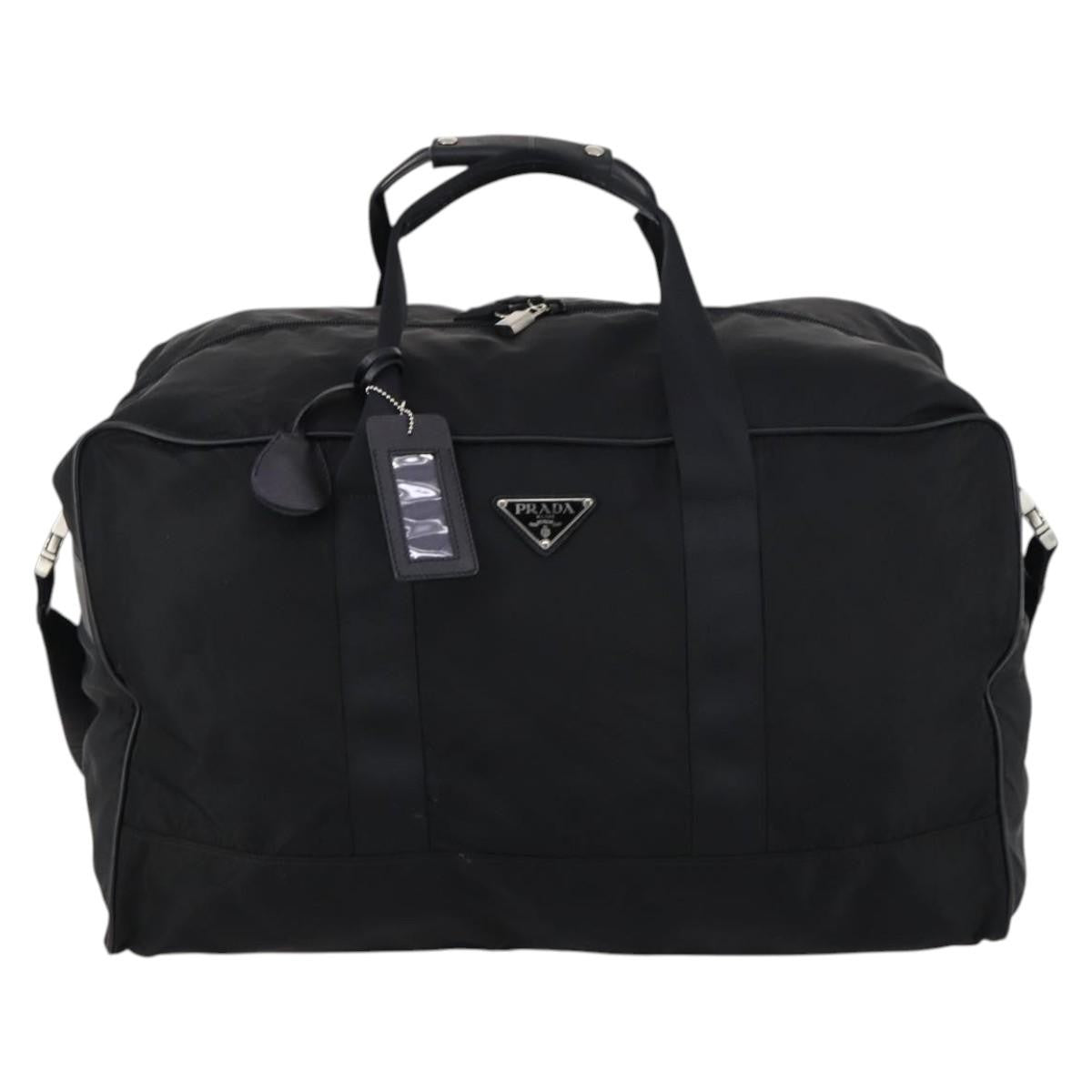 Prada Boston Tessuto, Black, Nylon, Handbag