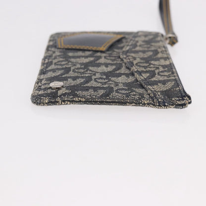 Christian Dior A5 Pouch Oblique Canvas, Navy, Canvas, Clutch
