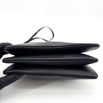 Celine Trio Leather, Black, Leather, Crossbody Bag
