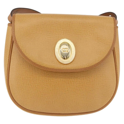 Christian Dior Vintage CD Flap Leather, Beige, Leather, Shoulder Bag