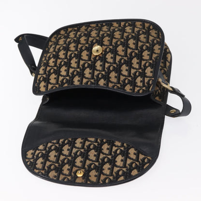 Christian Dior Vintage Trotter Shoulder Bag Canvas, NAVY, CANVAS, Shoulder bag