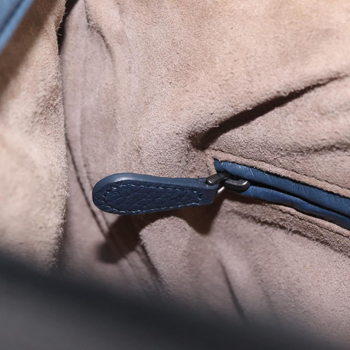 Bottega Veneta Zip Hobo Cervo with Intrecciato Detail, Blue, Leather, Shoulder Bag