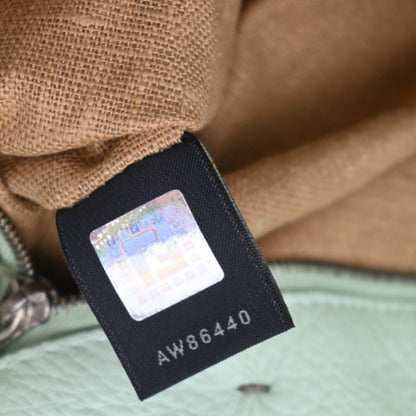 Fendi Roll Selleria Leather, Green, Leather, Tote Bag