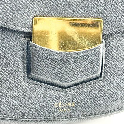 Celine Trotteur Calfskin, Black, Leather, Crossbody Bag