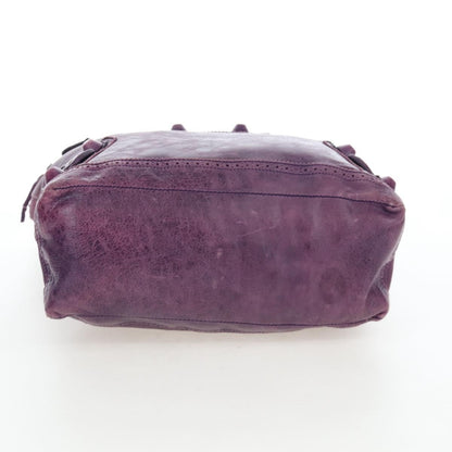 Balenciaga Covered Giant Brogues Day Hobo Leather, Purple, Leather, Shoulder Bag