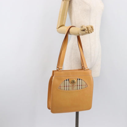 Burberry Nova Check Shoulder Bag Leather, Beige, Leather, Shoulder Bag