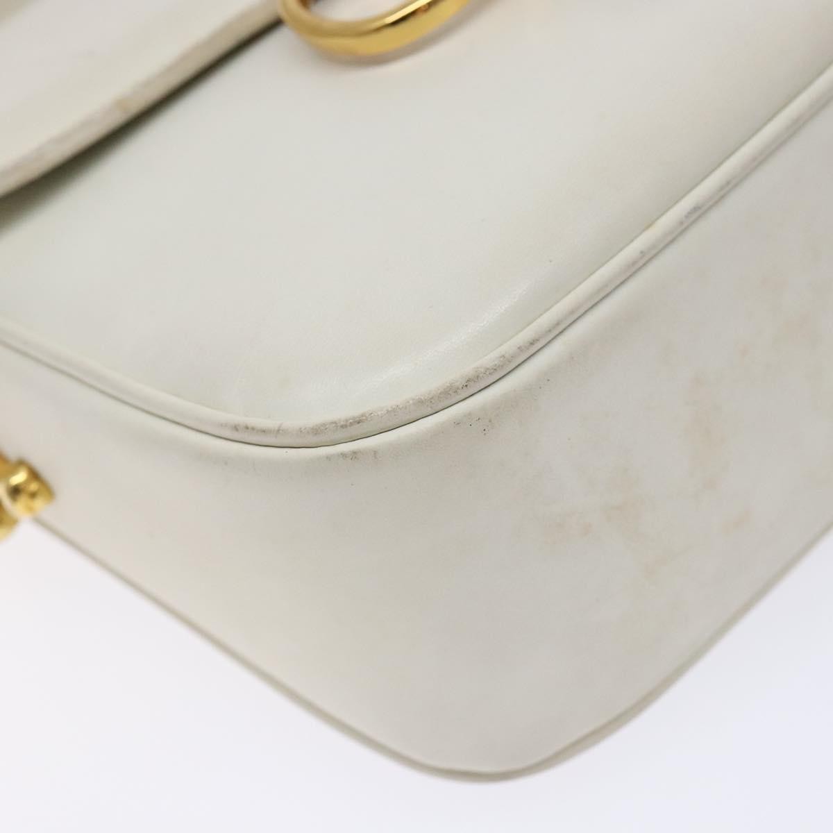 Celine Shoulder Leather, White, Leather, Shoulder Bag