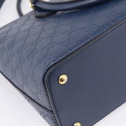 Gucci Linea A Convertible Guccissima Leather, Navy, Leather, Tote Bag